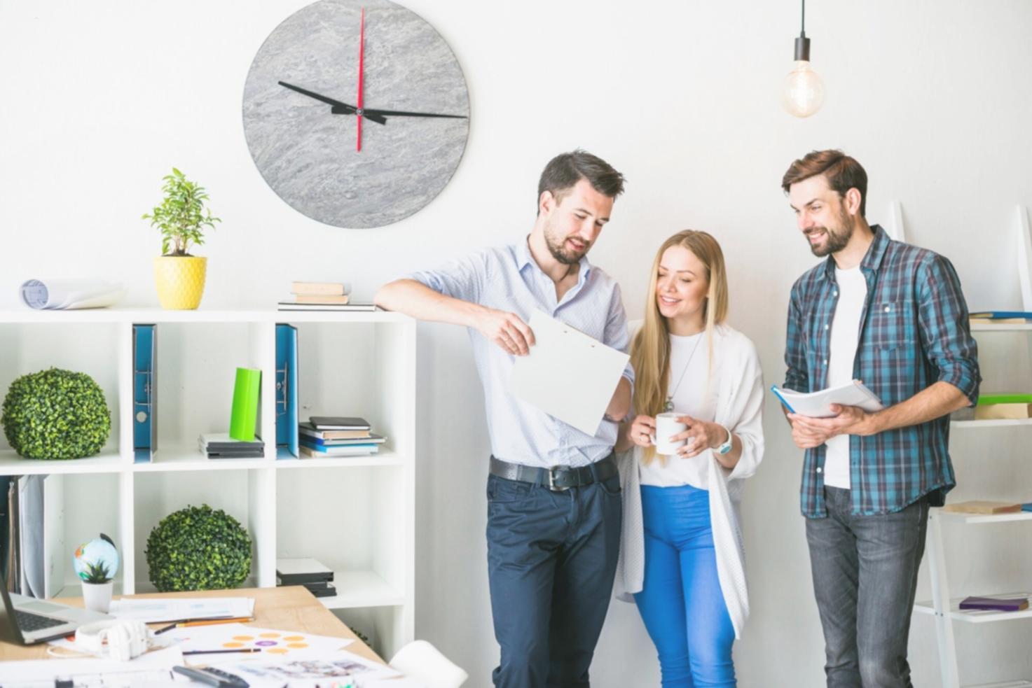 Financial analysts collaborating on complex modeling projects